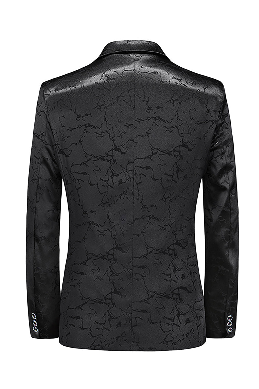 Blazer noir à un bouton à revers cranté pour homme avec poches