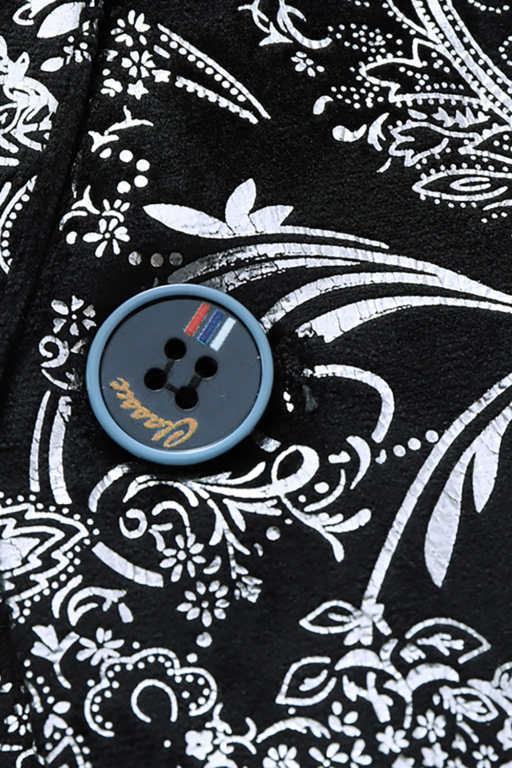 Noir Doré Jacquard Châle Revers Un Bouton Blazer De Smoking Homme