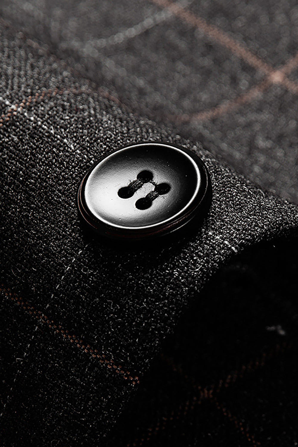 Blazer à revers crantés à carreaux gris foncé pour homme