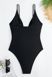Maillot de bain une pièce classique noir à lanières