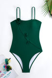 Maillots de bain une pièce vert imprimé en 3D fleur