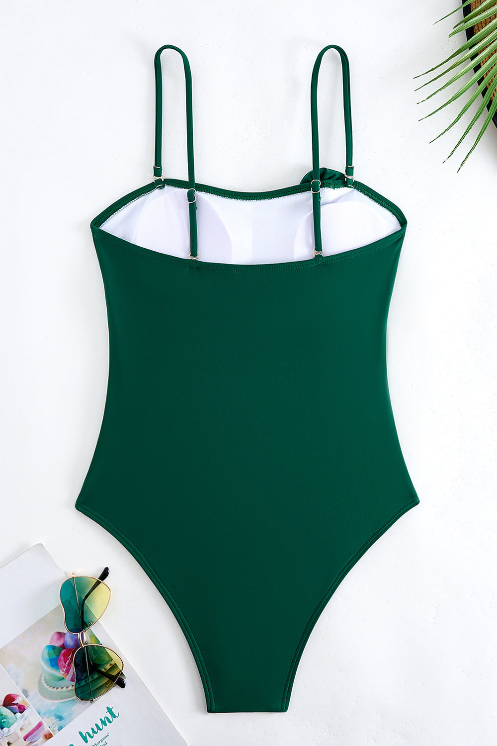 Maillots de bain une pièce vert imprimé en 3D fleur