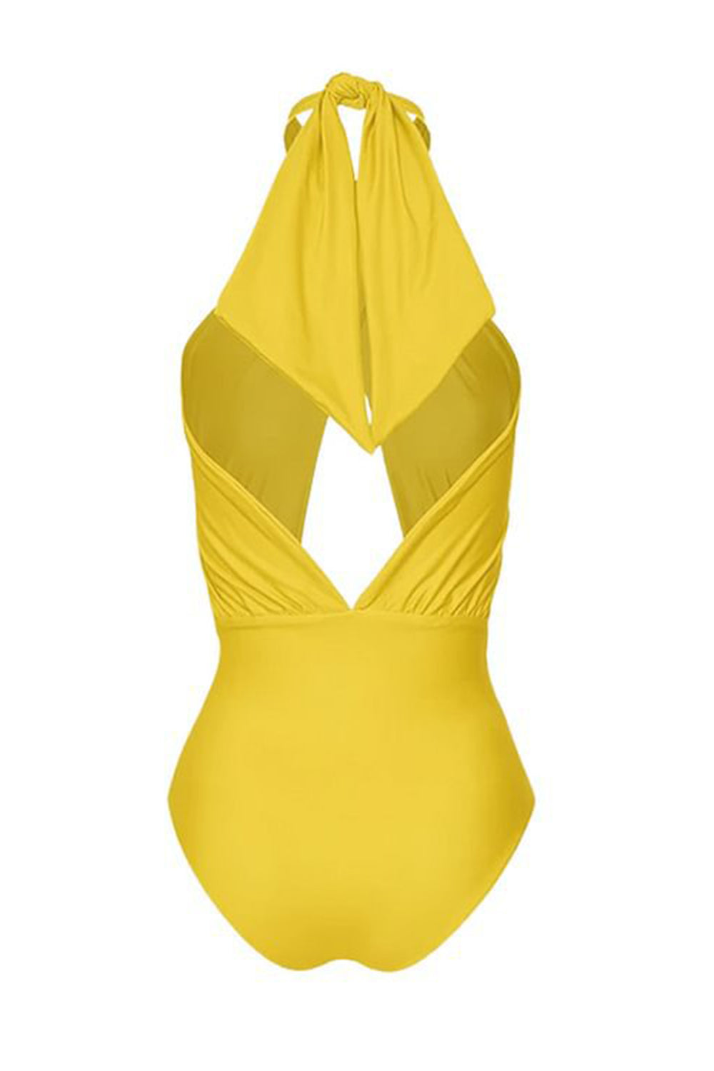 Maillot de bain une pièce une pièce imprimé jaune licol