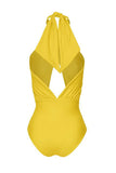 Maillot de bain une pièce une pièce imprimé jaune licol