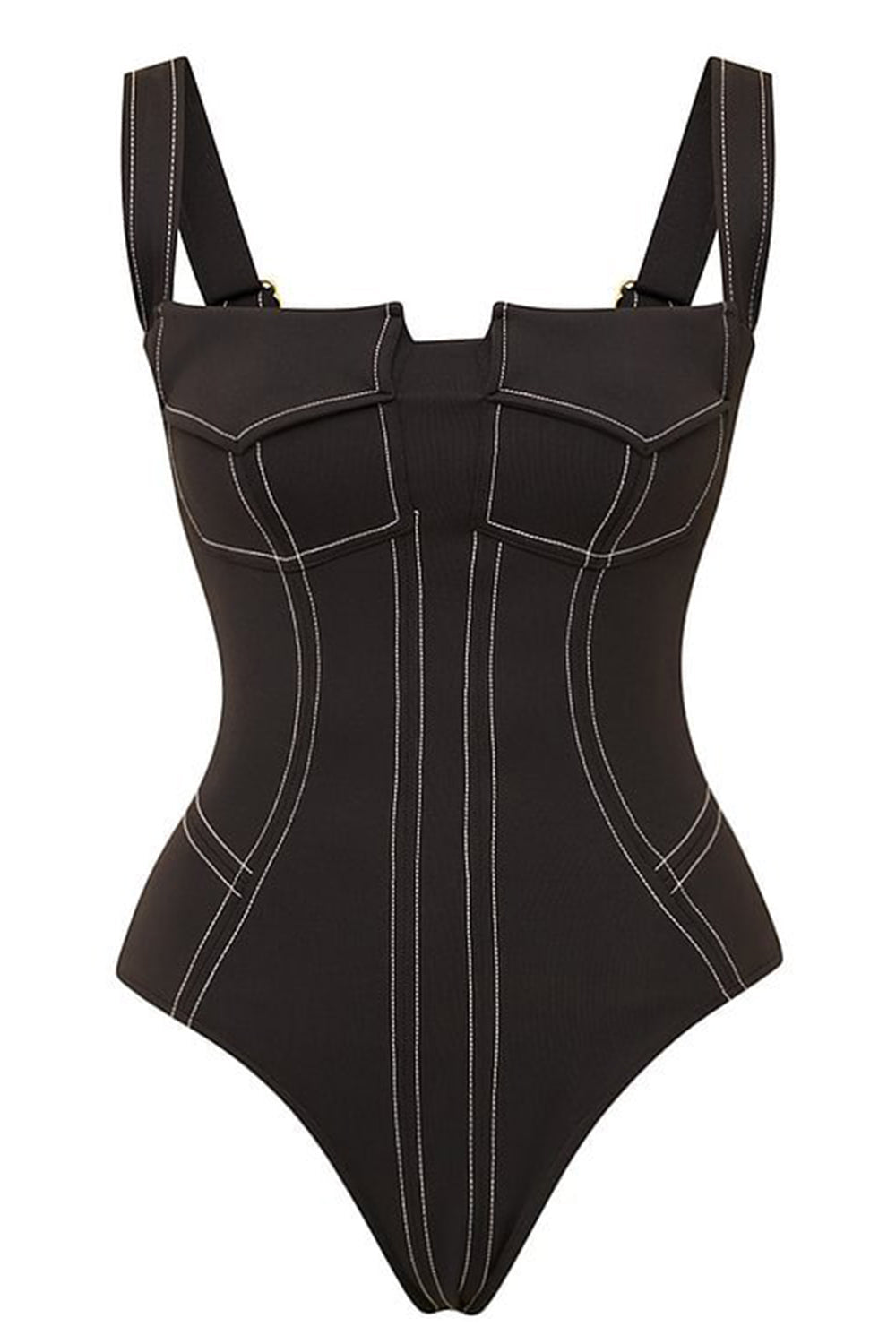Maillot de bain une pièce sans manches noir avec pantalon
