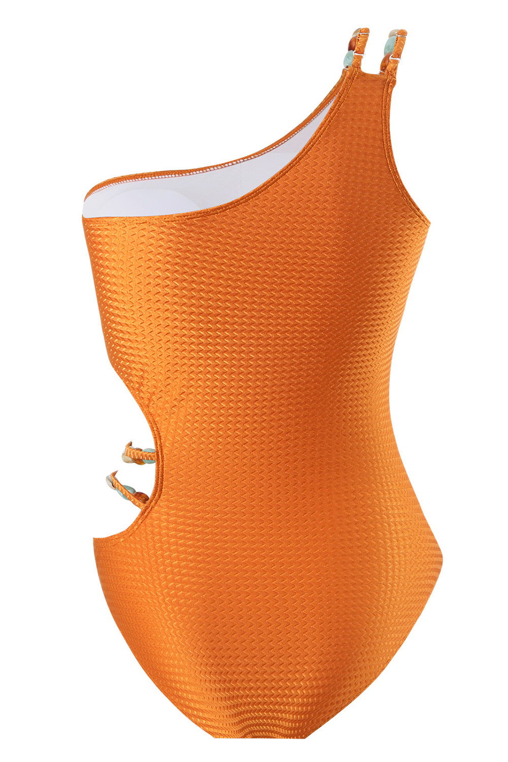 Maillots de bain de plage une pièce orange découpés