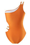 Maillots de bain de plage une pièce orange découpés