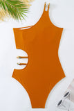 Maillots de bain de plage une pièce orange découpés
