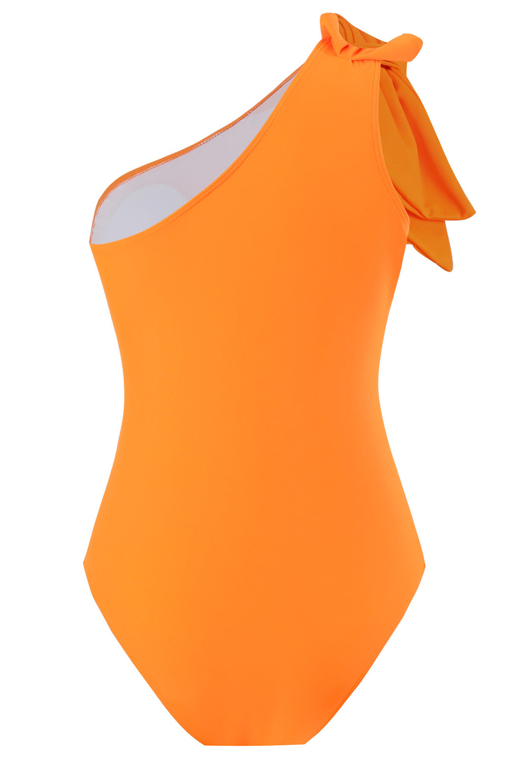 Maillots de bain de plage une pièce orange froncé