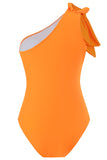 Maillots de bain de plage une pièce orange froncé