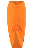Maillots de bain de plage une pièce orange froncé