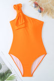 Maillots de bain de plage une pièce orange froncé