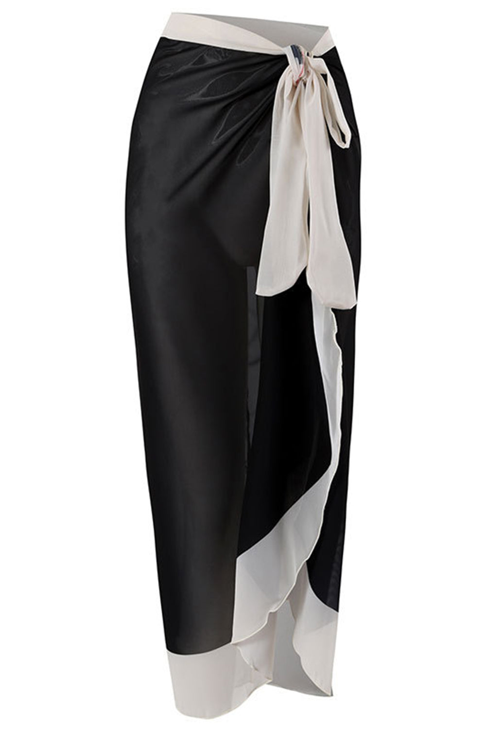 Noir Blanc Une pièce Col V Maillot de Bain de Plage avec Fleurs 3D