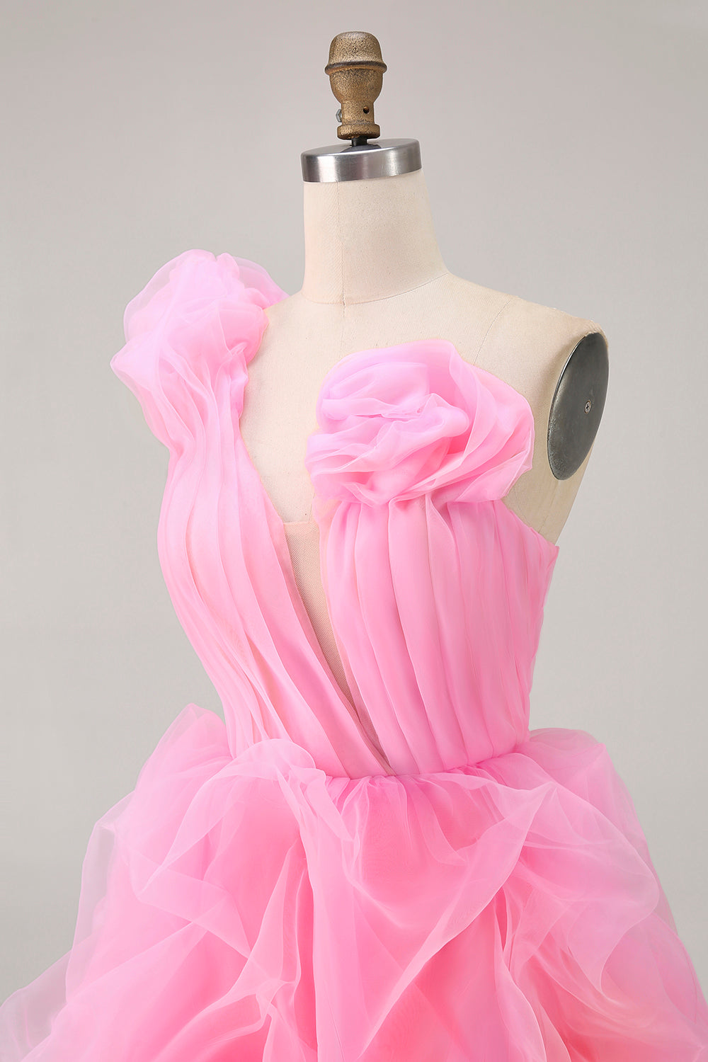 Hot Pink A Ligne Une Épaule À Une Épaule Robe Courte Retrouvailles