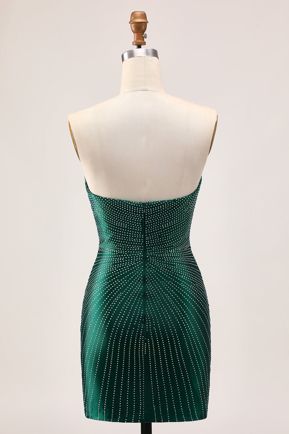 Robe moulante de retour vert foncé scintillante sans bretelles