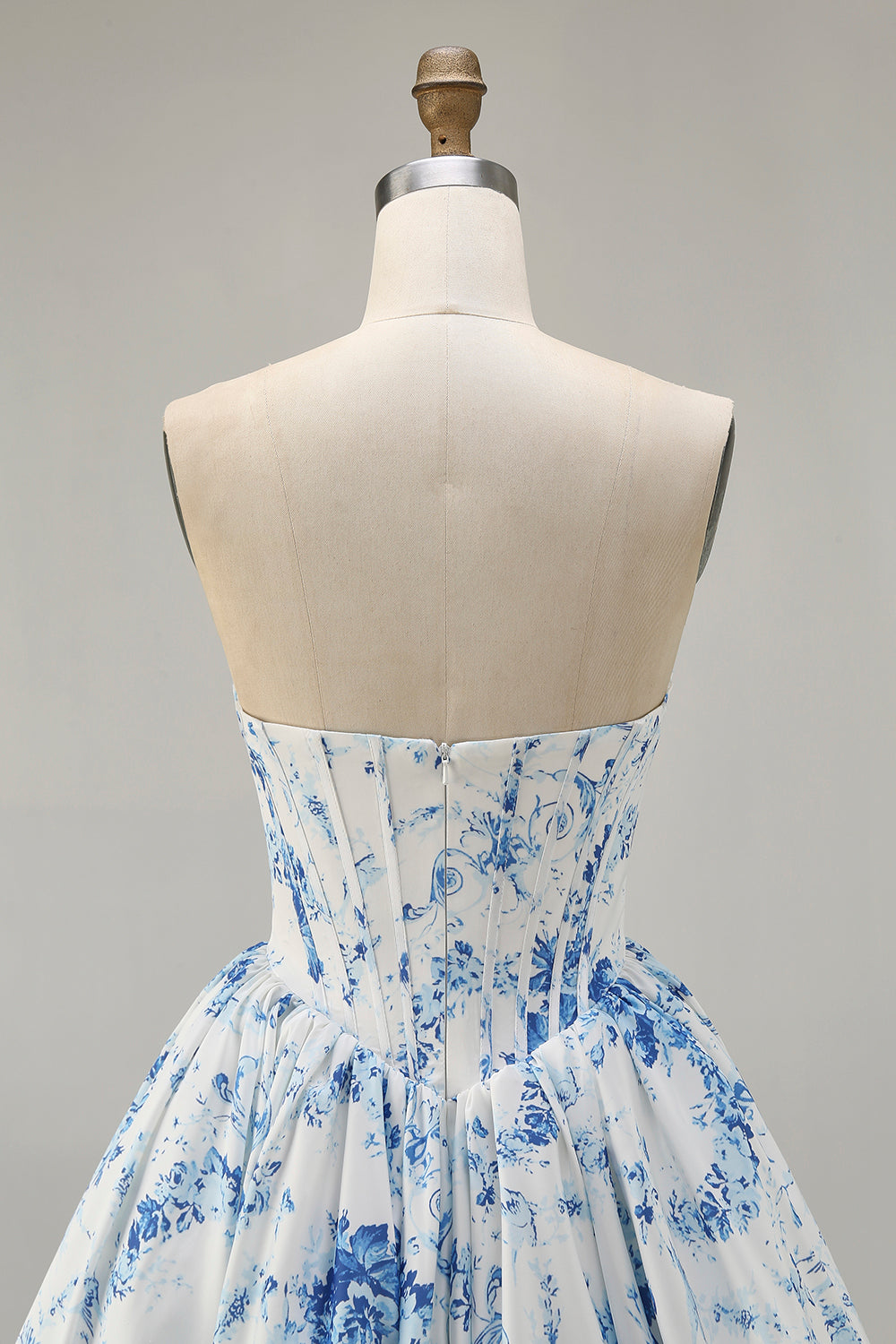 Fleur rose A-ligne bretelles imprimée Homecoming Dress avec perles