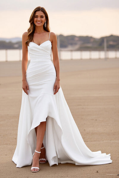 Aupuls Robe Longue Bretelles Spaghetti Semi-Formelle – Robe Cocktail Fendue Mariage Invitée
