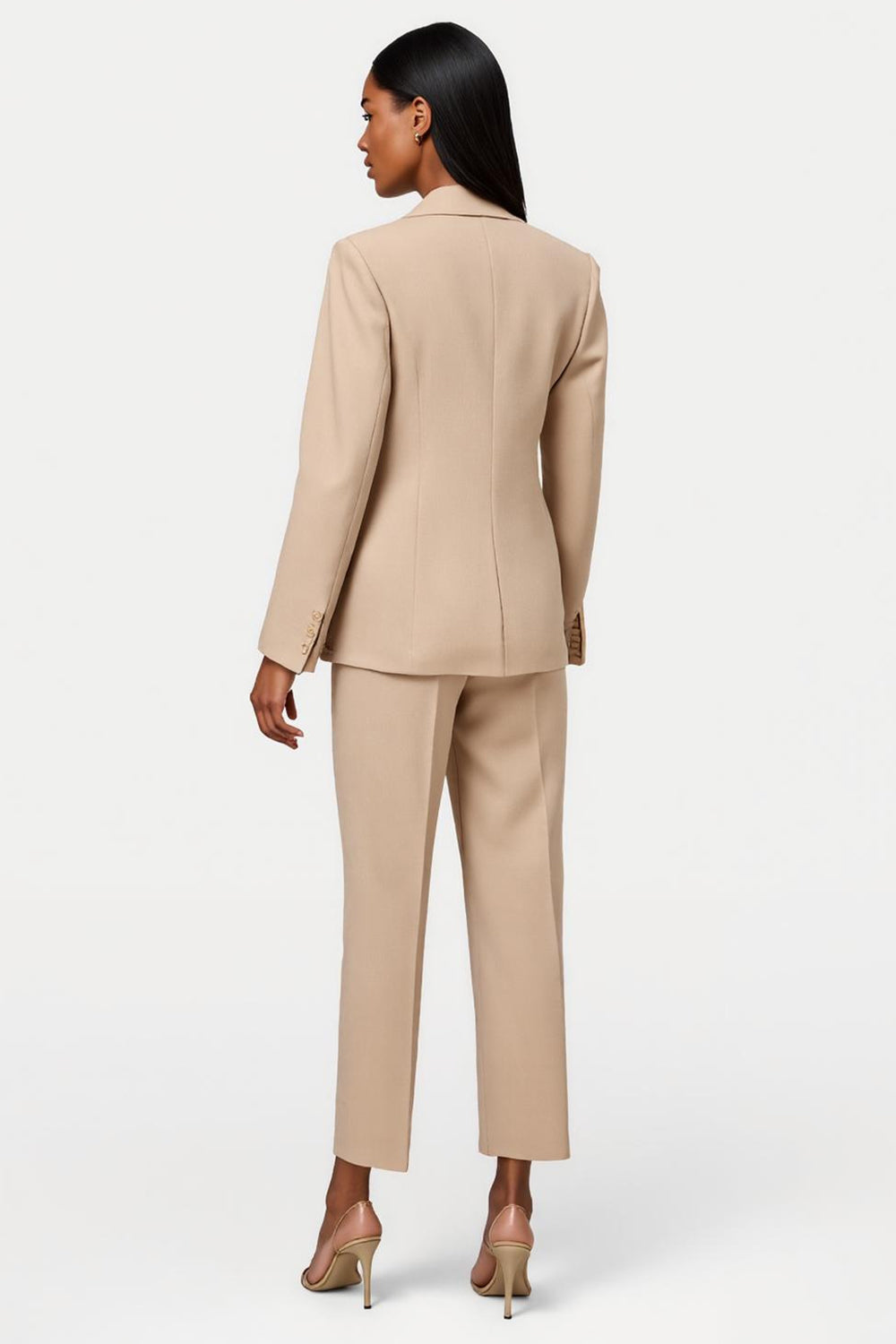 Abricot Double-Breasted 2-Piece Femmes Costumes