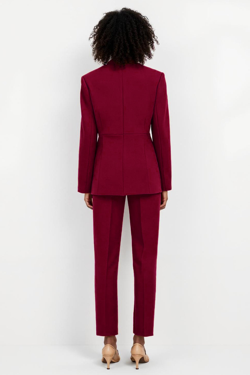 Bourgogne Cranched Lapel Single-Breasted 2-Piece Femmes Costumes