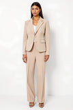 abricot cranté revers double boutonnage 2 pièces femmes costumes