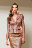 Sparkly Sunset Robe blazer 2 pièces à revers crantés