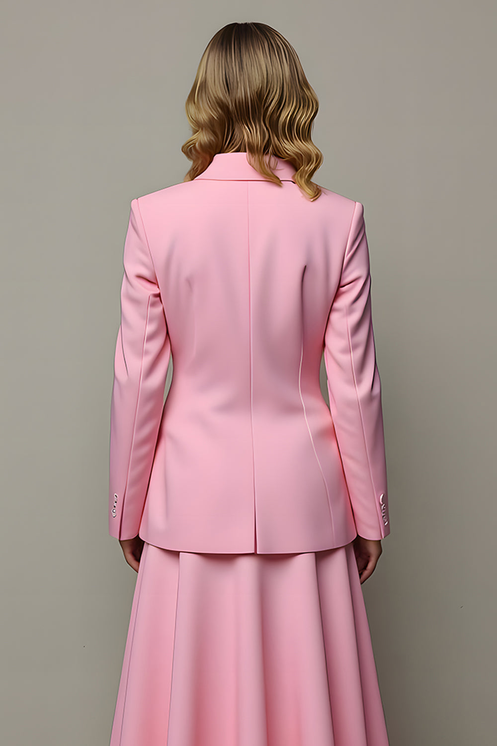 Rose 2 Pièces Une Ligne Satin Peak Revers Un Bouton Costumes d’affaires