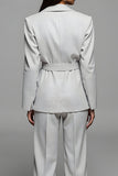 Gris Cranched Limp Belt 2 Piece Femmes Costumes avec Manche