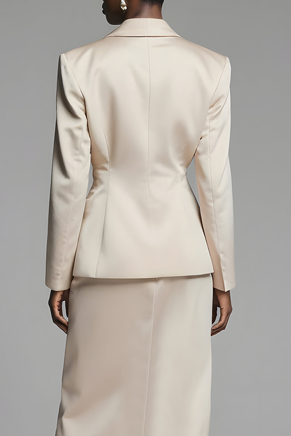 Peak Lapel Sheath Champagne One Button Femmes Costumes avec Fente