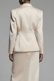 Peak Lapel Sheath Champagne One Button Femmes Costumes avec Fente