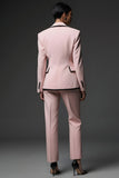Rose Cranched Lapel 2 Piece Femmes Costumes avec Poche