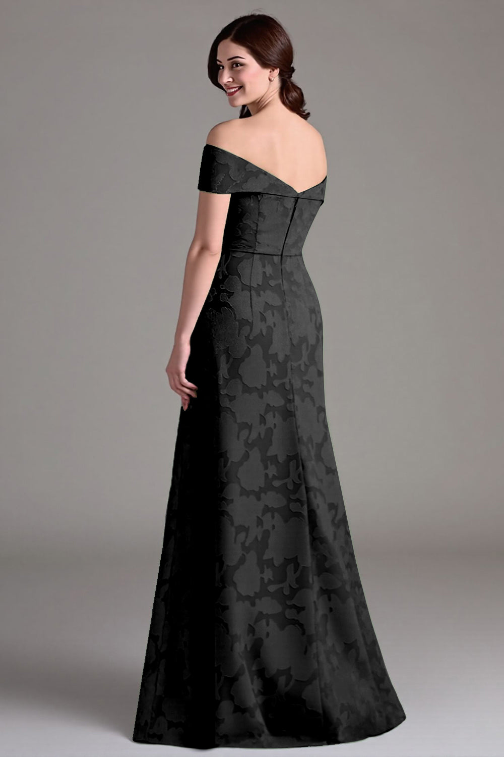 Eucalyptus A-ligne Épaule Dénudée Robe de demoiselle d’honneur longue