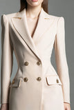 Robe blazer courte à manches longues à revers Champagne Peak