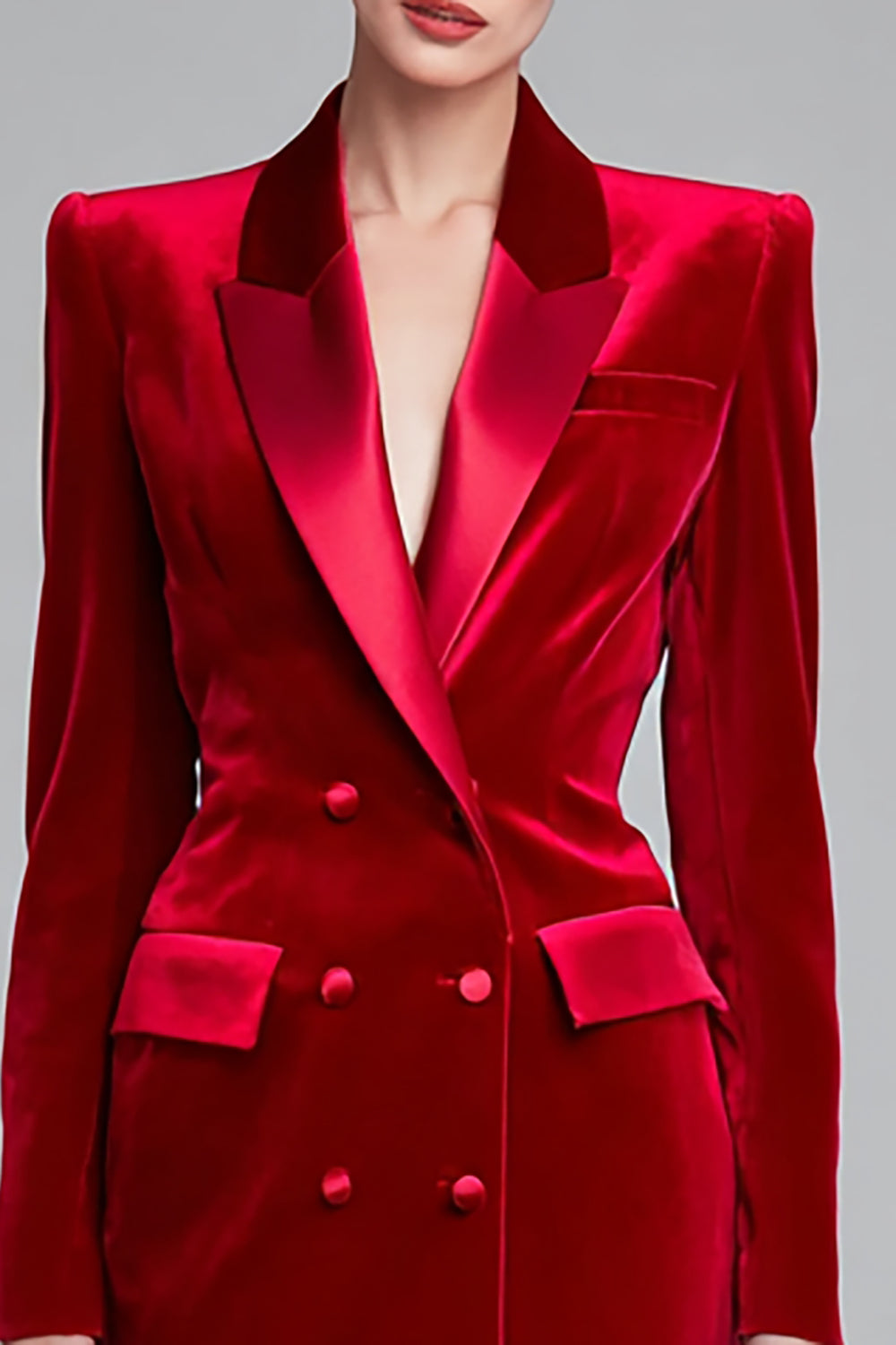Robe de travail midi moulante en velours rouge