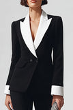 Noir Peak Lapel Costumes d’affaires 2 pièces avec manches