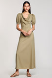 Col bénitier gaine Long Olive Robe
