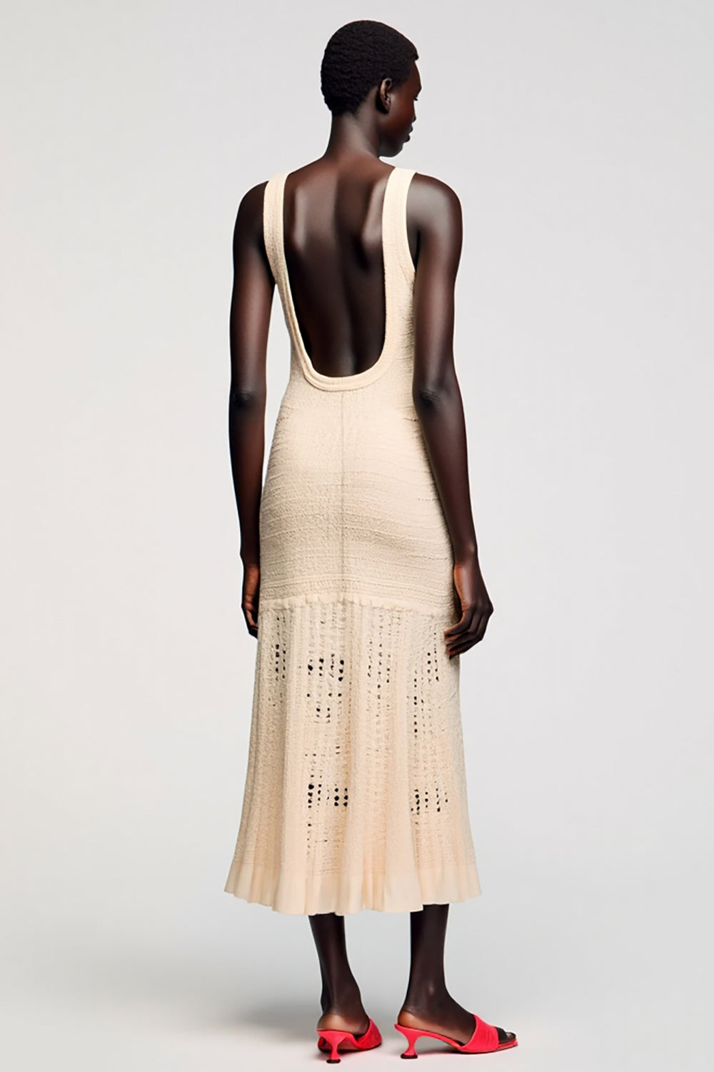 Simple A Line Abricot Midi Robe