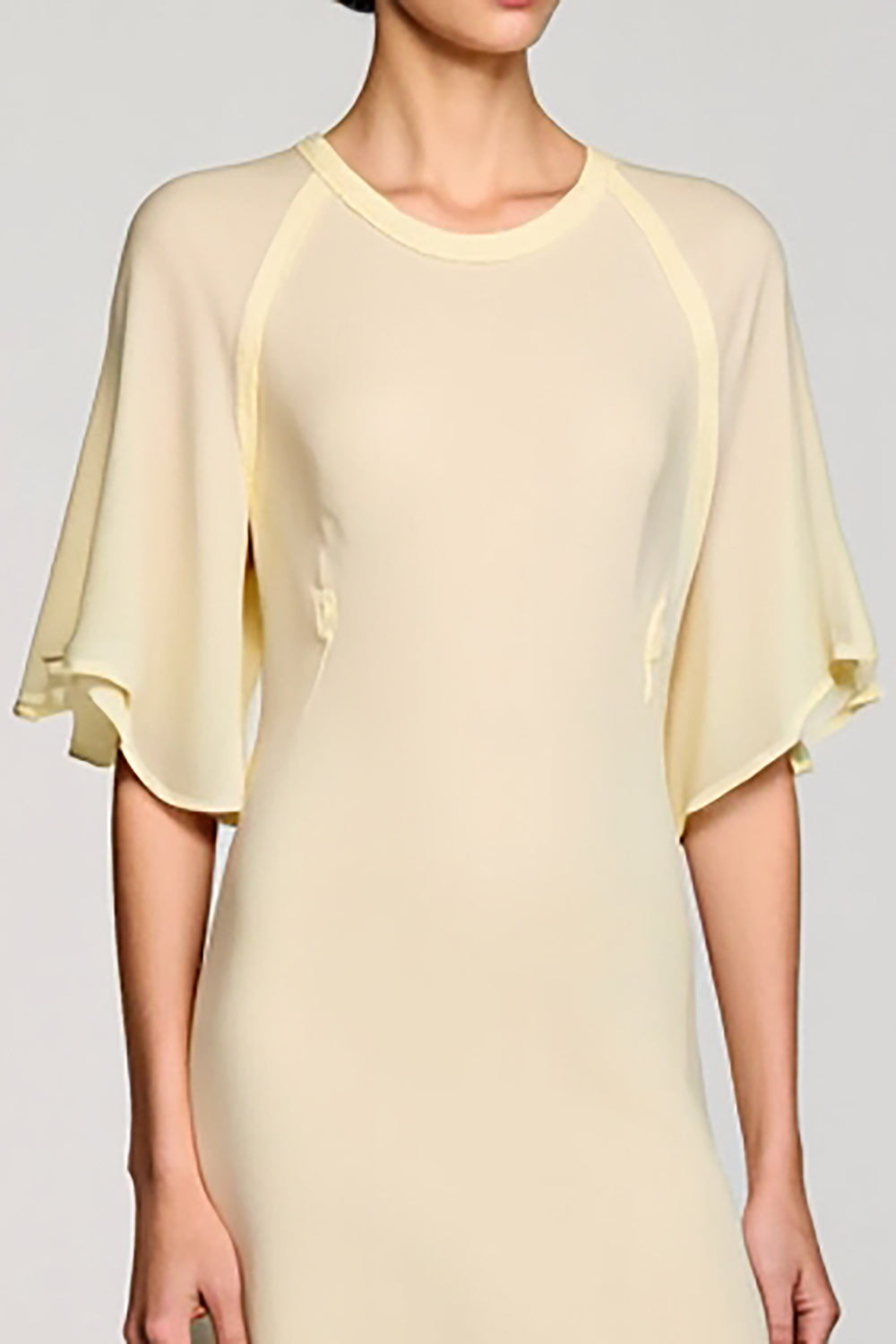 Une ligne abricot trou de serrure midi robe