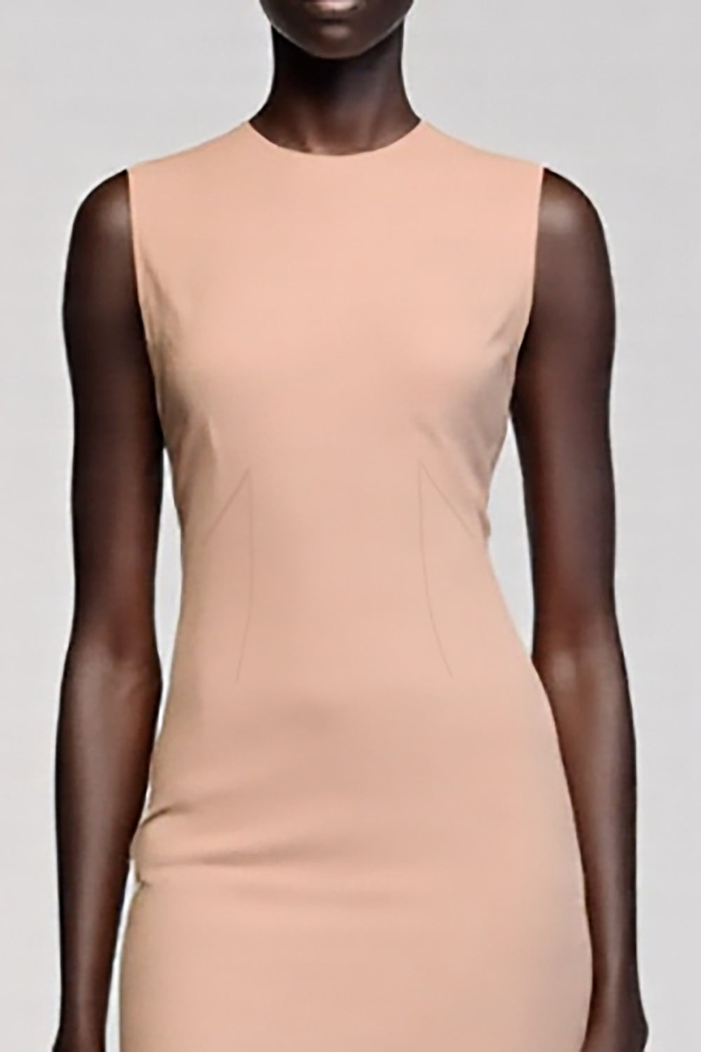 Sirène col rond asymétrique Champagne robe