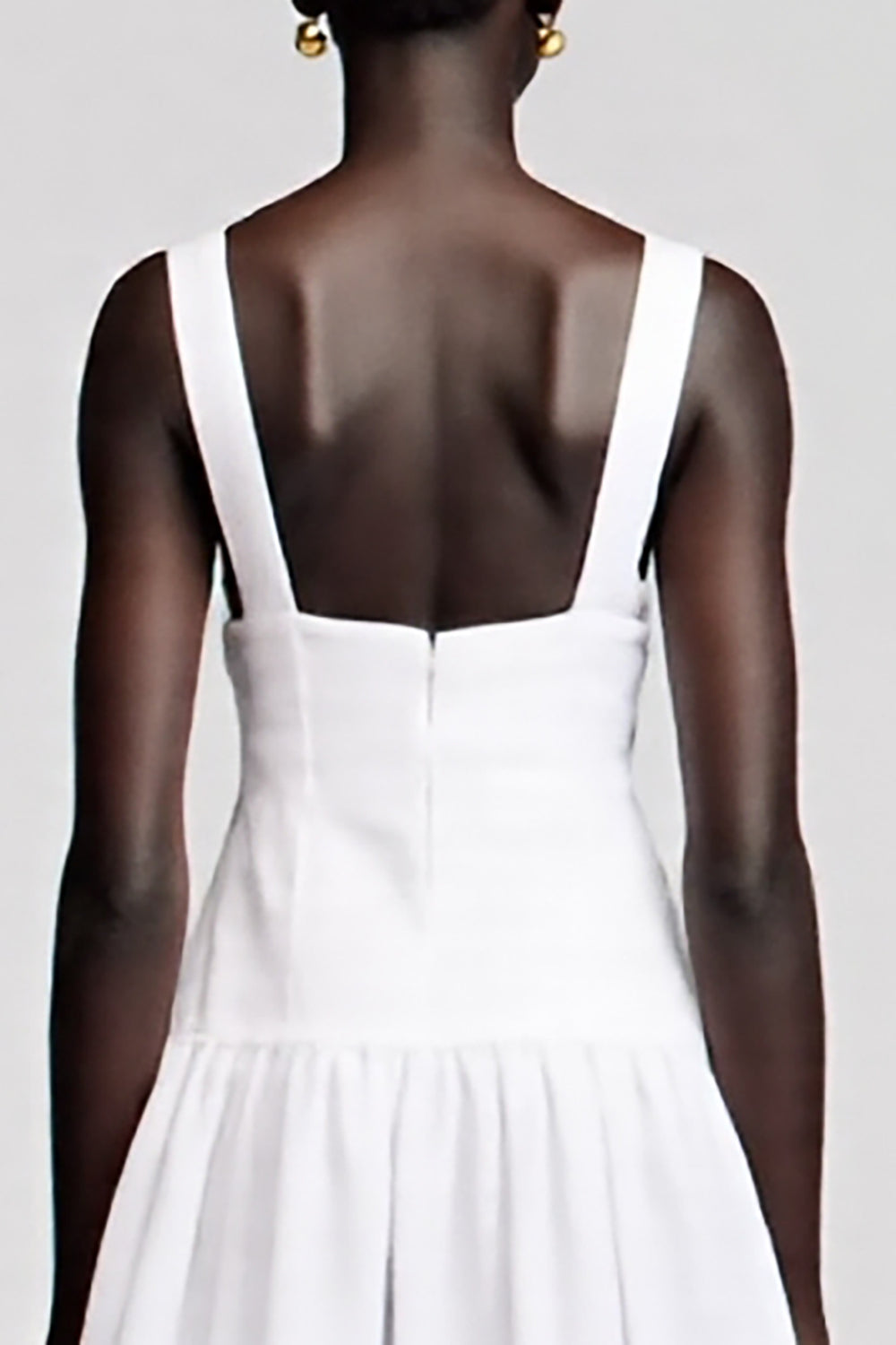 Robe blanche midi à col en V