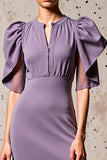 Violet gaine Flutter Manches Robe