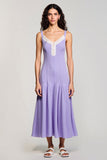 Violet A Ligne Spaghetti Bretelles Robe