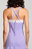 Violet A Ligne Spaghetti Bretelles Robe