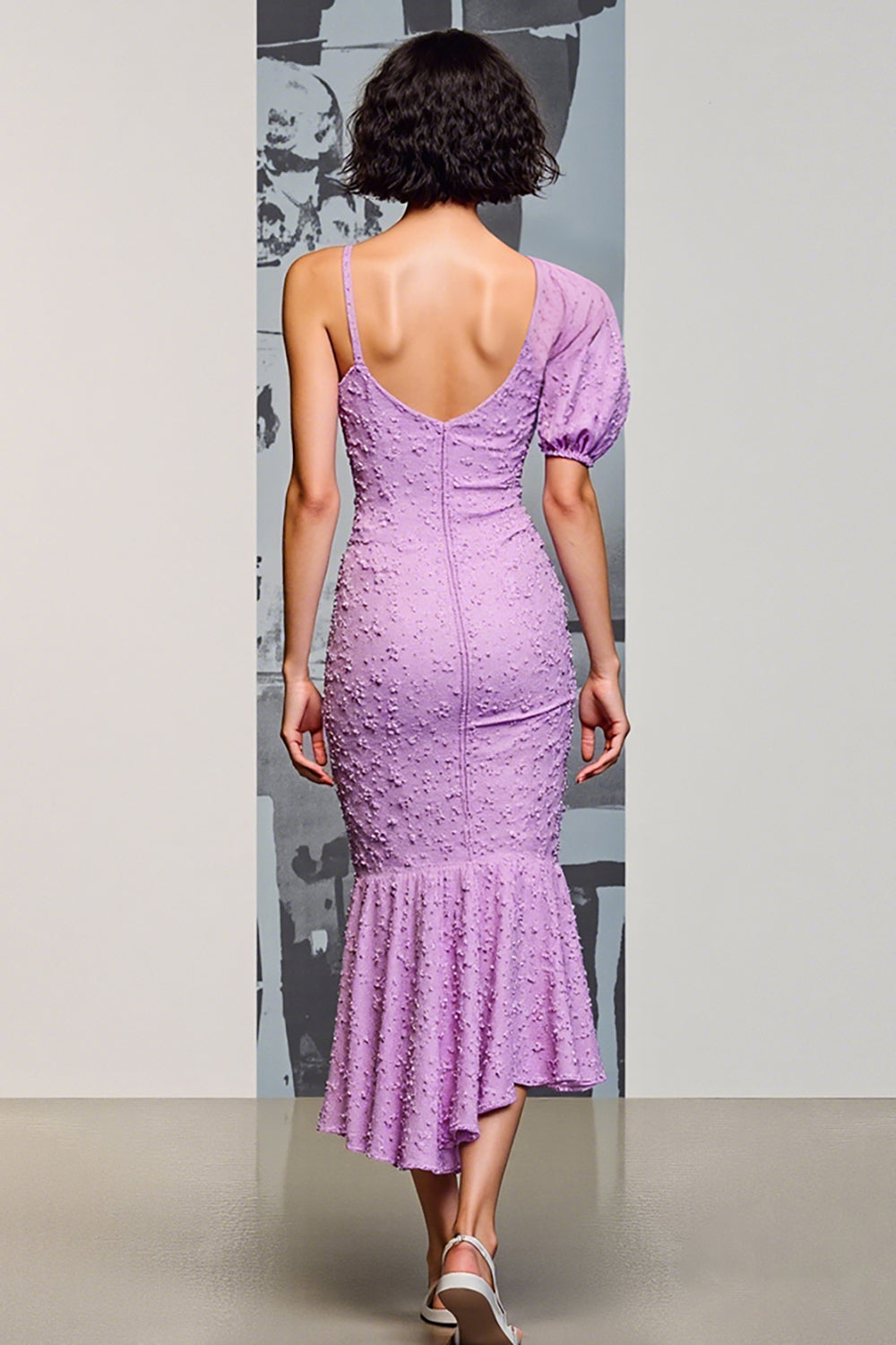 Robe sirène florale violette