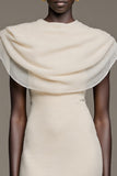 Robe à col cape sirène ivoire