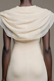 Robe à col cape sirène ivoire