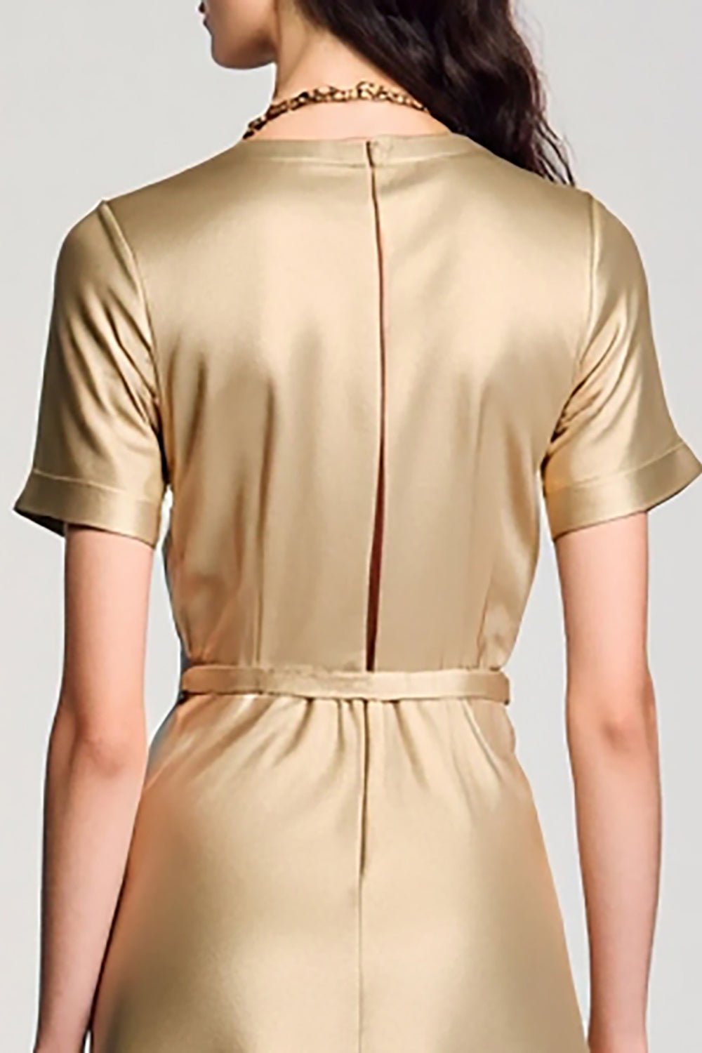 Robe midi en satin champagne