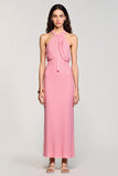 Robe fourreau rose dos nu