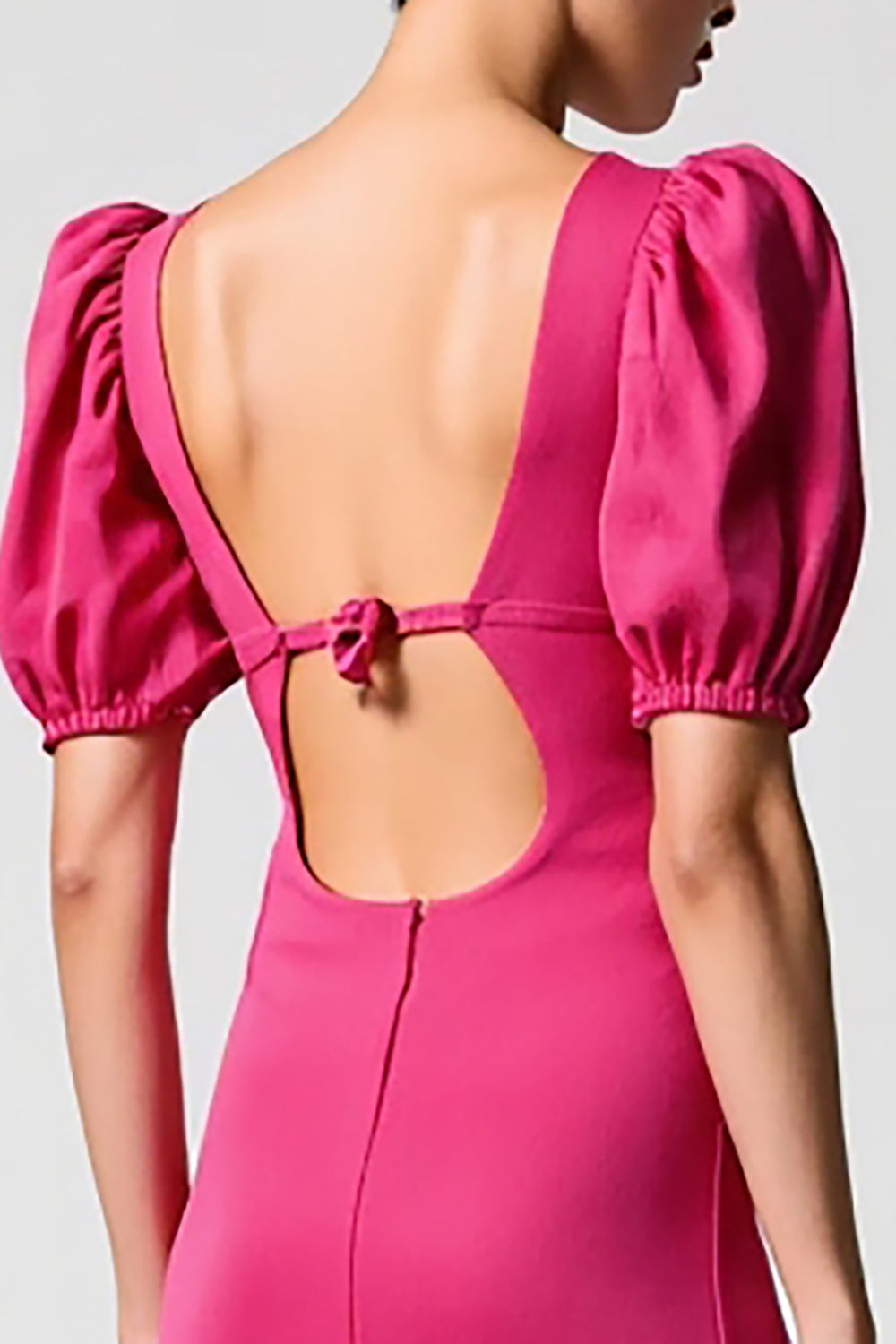 Robe midi à manches bouffantes rose