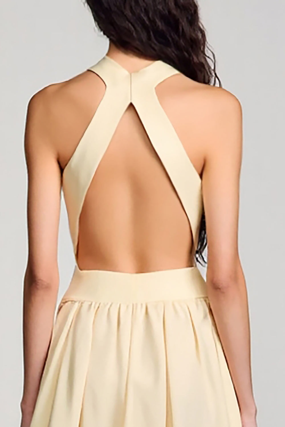 Abricot Trou de serrure Une ligne Thé Longueur Robe