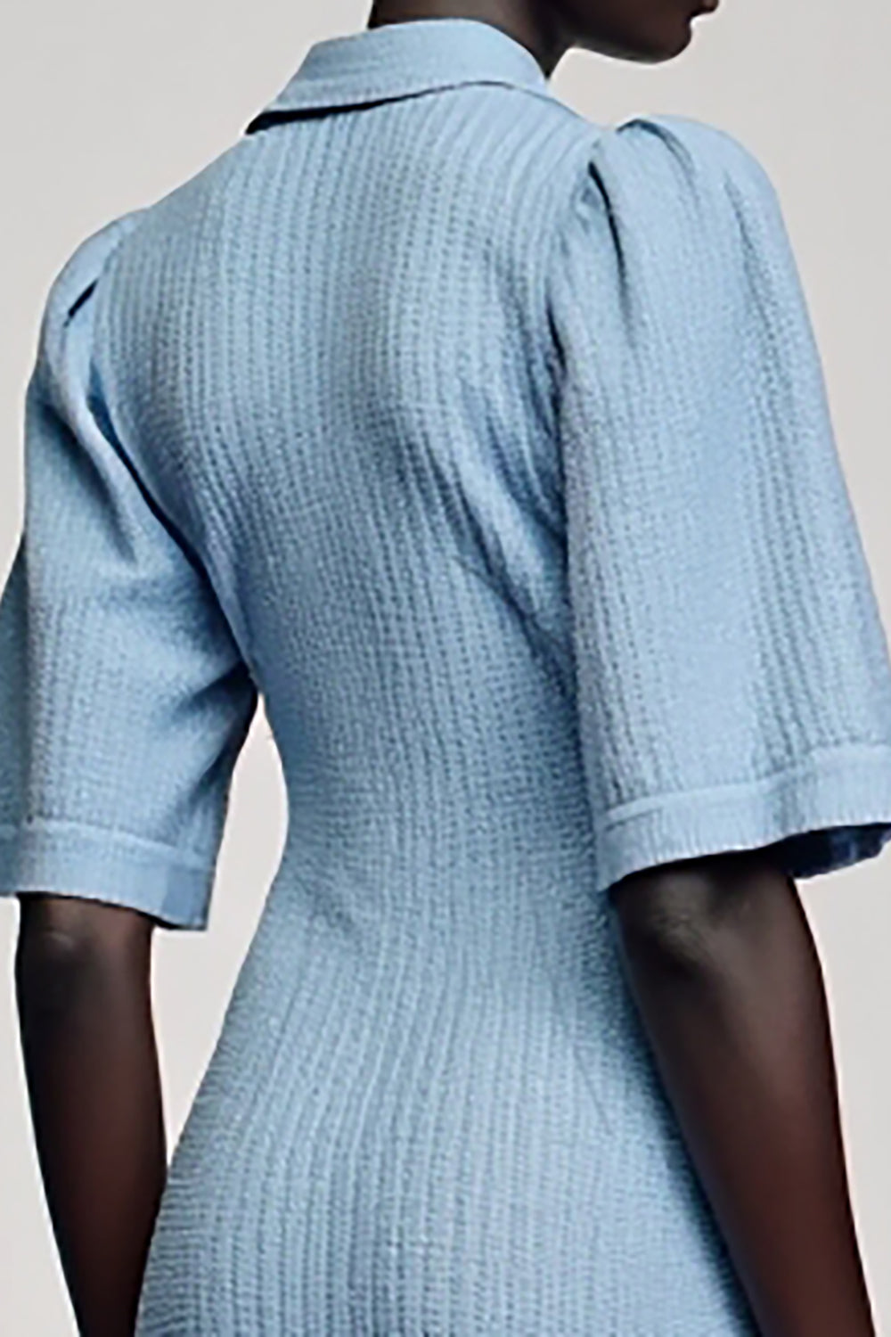 Robe courte à col polo fourreau bleu